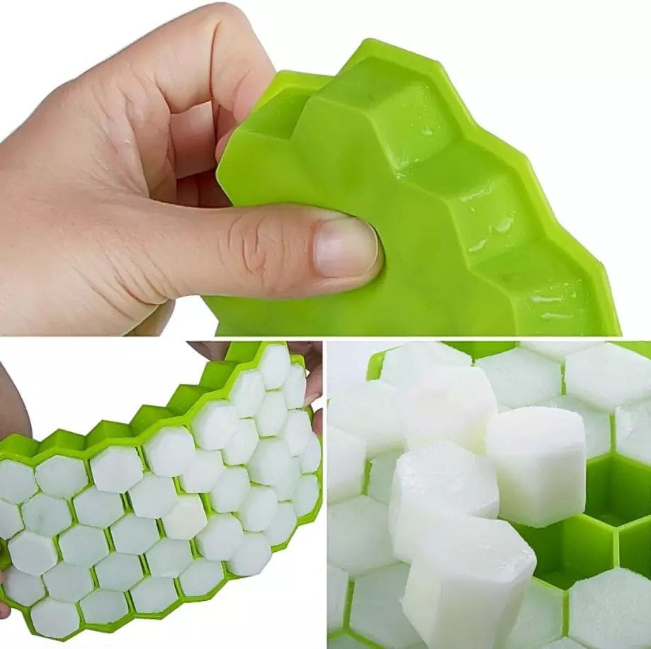 Silicone 37 Cells Hexagonal Honeycomb Shaped Ice Tray, Easy Release Mini Ice Cube Tray With Lid Silicone 37 Cells Hexagonal Honeycomb Shaped Ice Tray, Easy Release Mini Ice Cube Tray With Lid
